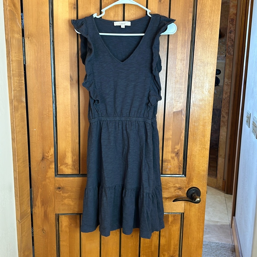 Loft Soft Cotton Dress with ruffle top Size M